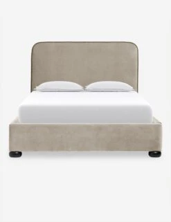 Bishop Platform Bed -Household Furnishing Store BishopPlatformBed Oatmetal ToffeeVelvet Queen L04715132044 Product