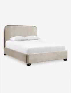 Bishop Platform Bed -Household Furnishing Store BishopPlatformBed Oatmetal ToffeeVelvet Queen L04715132046 Product