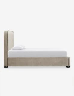 Bishop Platform Bed -Household Furnishing Store BishopPlatformBed Oatmetal ToffeeVelvet Queen L04715132054 Product