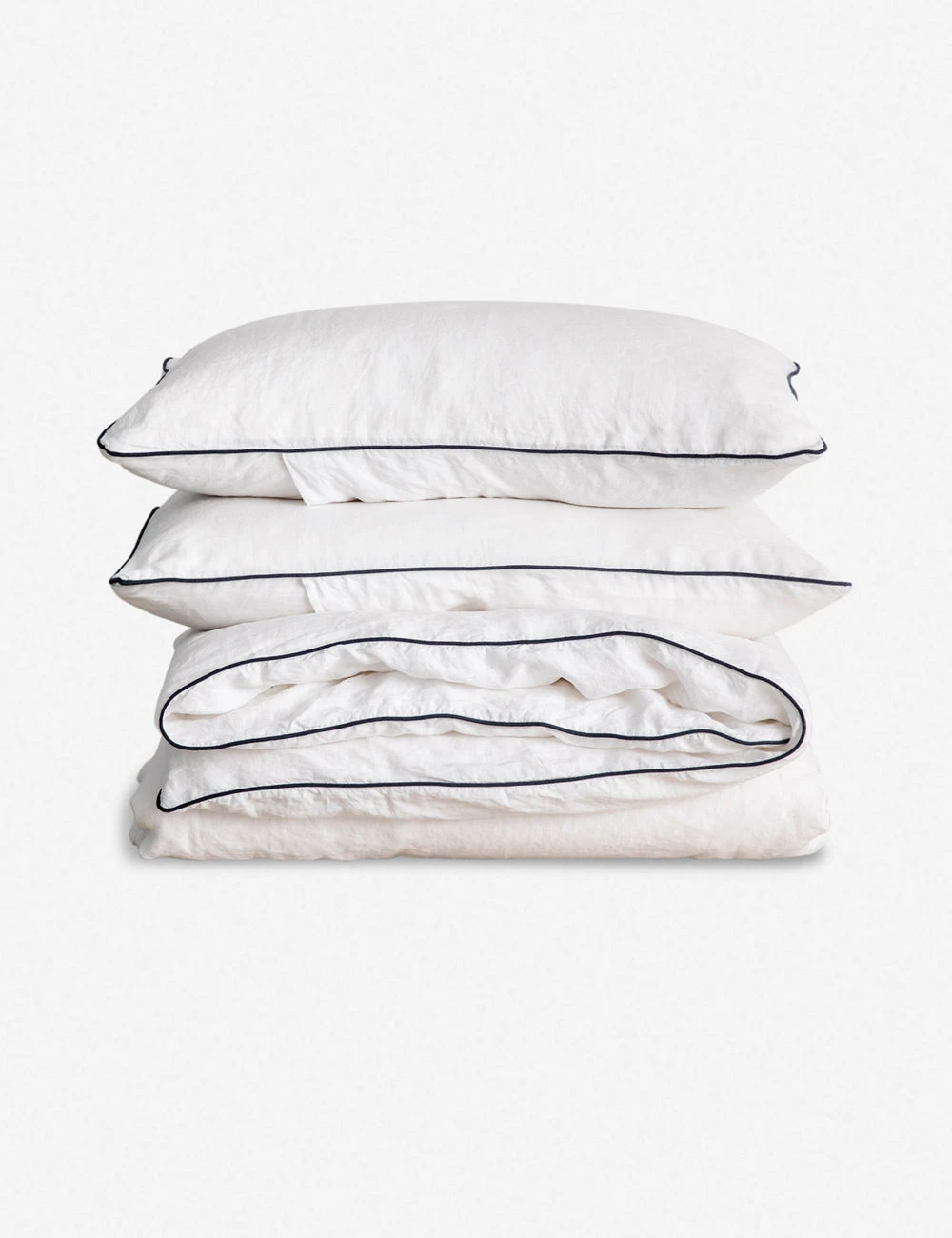 European Flax Piped Linen Duvet Set By Cultiver 3 European Flax Piped Linen Duvet Set By Cultiver - Image 3