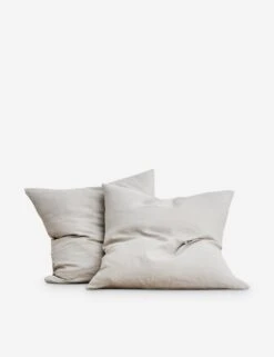 European Flax Linen Euro Pillowcases (Set Of 2) By Cultiver -Household Furnishing Store CULTIVER Smoke Gray Euro