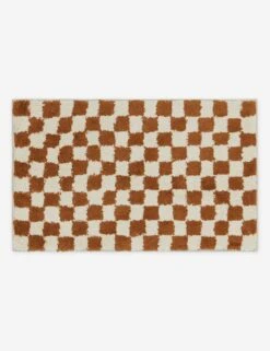 Checkerboard Bath Mat By Sarah Sherman Samuel -Household Furnishing Store CheckerboardBathMatbySarahShermanSamuel Umber 21 x34 A0656925 5148