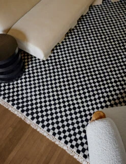 Checkerboard Rug By Sarah Sherman Samuel -Household Furnishing Store CheckerboardLivingRoom 10388