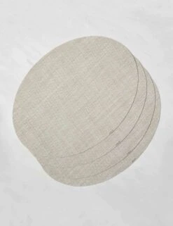 Mini Basketweave Oval Placemat (Set Of 4) By Chilewich -Household Furnishing Store ChilewichMiniBasketweaveOvalPlacemat Parchment Setof4 6241