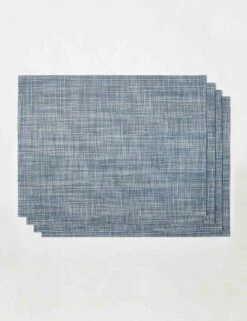Mini Basketweave Rectangle Placemat (Set Of 4) By Chilewich -Household Furnishing Store ChilewichMiniBasketweaveRectanglePlacemat Chambray Setof4