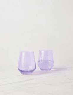 Stemless Wine Glass (Set Of 2) By Estelle Colored Glass -Household Furnishing Store EstelleColoredGlassStemlessWineGlass Lav Setof2 1