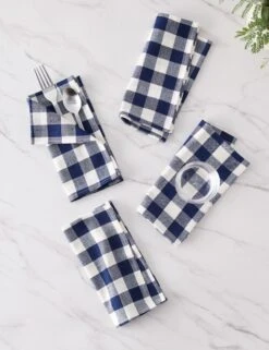 Gingham Napkins (Set Of 4) By Heather Taylor Home 12 Gingham Napkins (Set Of 4) By Heather Taylor Home -Household Furnishing Store Gingham IndigoNapkins setof4 15959