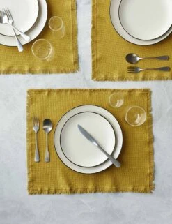 Essential Cotton Placemats (Set Of 4) By Hawkins New York -Household Furnishing Store HawkinsNewYorkEssentialSetof4CottonPlacemats Mustard 0949