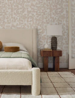 Organic Shapes Wallpaper By Sarah Sherman Samuel -Household Furnishing Store IrregularGridIvory Bedroom 3489 wallpaper