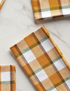 Harvest Plaid Napkins (Set Of 4) By Heather Taylor Home -Household Furnishing Store Lulu and Georgia HarvestPlaid Napkins A0657290 Product 0623