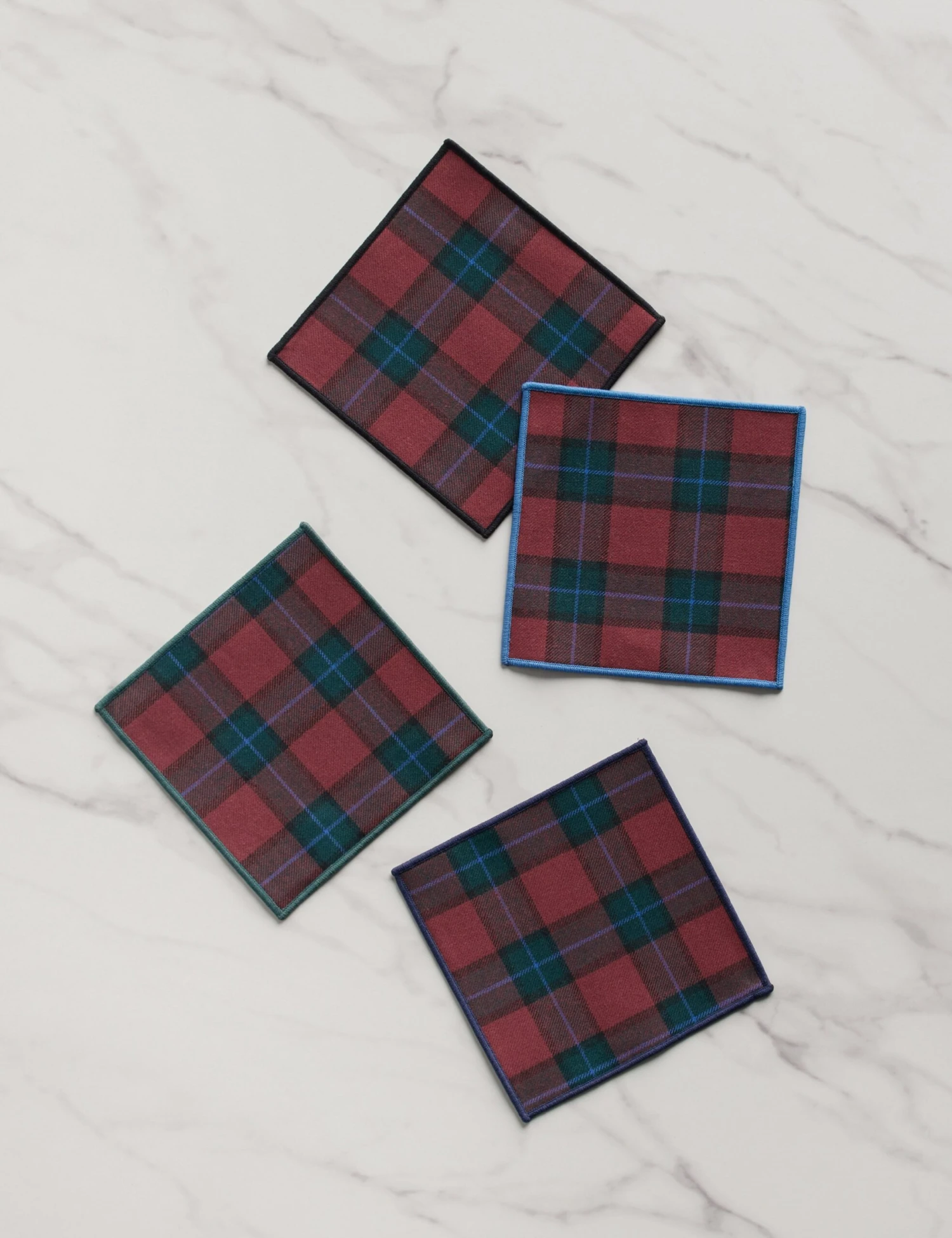 Jubilee Plaid Cocktail Napkins (Set Of 4) By Atelier Saucier 1 Jubilee Plaid Cocktail Napkins (Set Of 4) By Atelier Saucier