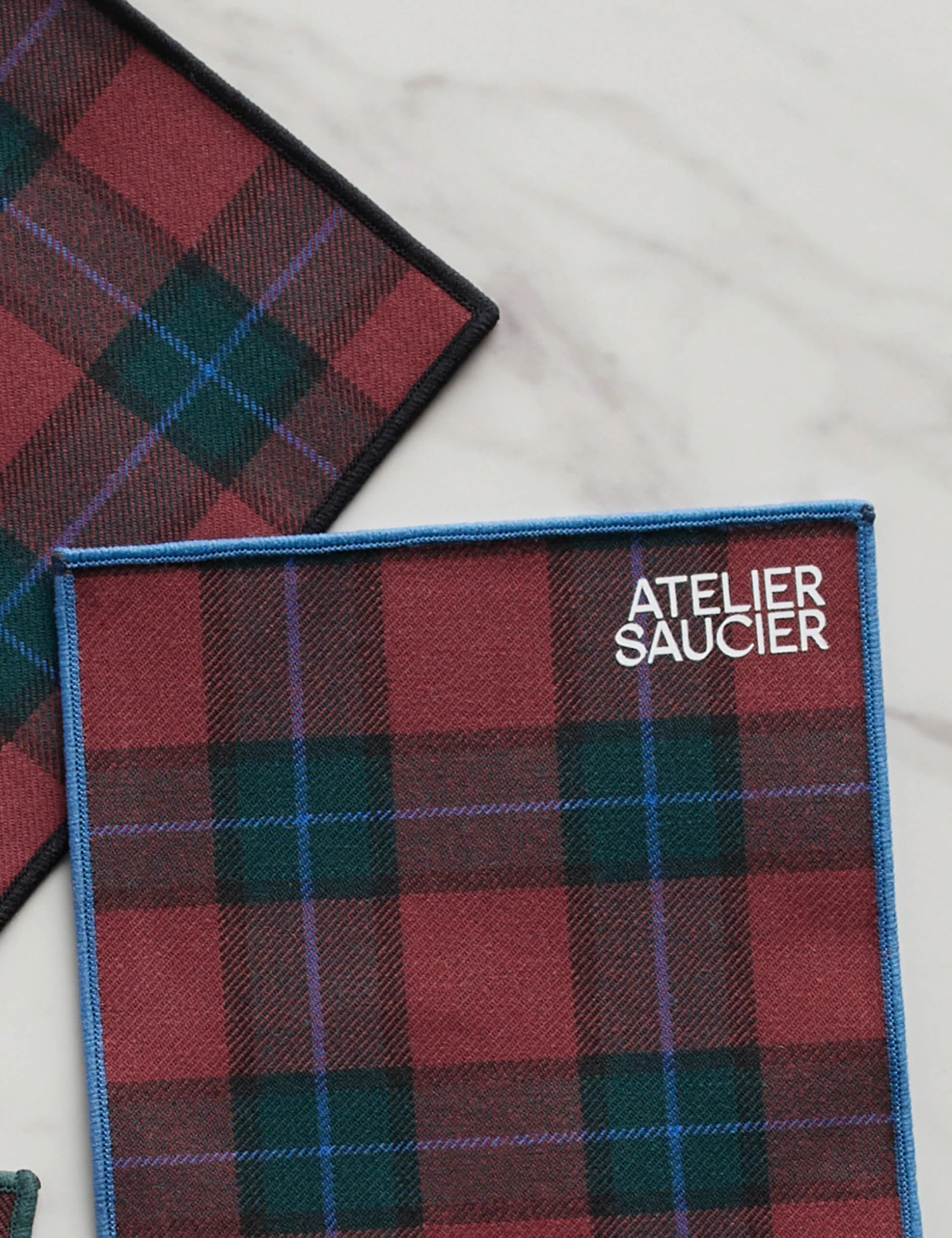 Jubilee Plaid Cocktail Napkins (Set Of 4) By Atelier Saucier 2 Jubilee Plaid Cocktail Napkins (Set Of 4) By Atelier Saucier - Image 2