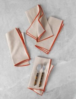 Linen Napkins (Set Of 4) By MADRE 17 Linen Napkins (Set Of 4) By MADRE -Household Furnishing Store MADRELinenNapkins Crimini Medium Setof4 4738