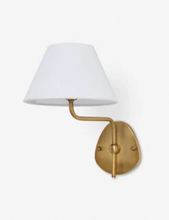 Magdalene Single Sconce -Household Furnishing Store MagdaleneSconceBrass WhiteShade 0026
