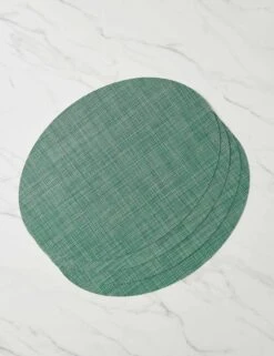 Mini Basketweave Oval Placemat (Set Of 4) By Chilewich -Household Furnishing Store MiniBasketweaveOvalPlacemats Ivy A0656938 5505 Product