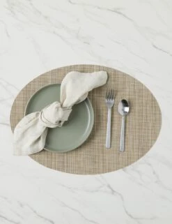 Mini Basketweave Oval Placemat (Set Of 4) By Chilewich -Household Furnishing Store MiniBasketweaveOvalPlacemats Linen A0656939 4768 Product