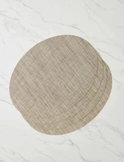Mini Basketweave Oval Placemat (Set Of 4) By Chilewich -Household Furnishing Store MiniBasketweaveOvalPlacemats Linen A0656939 Product