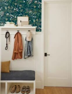 Juniper Forest Premium Peel + Stick Wallpaper By Rifle Paper Co. 5 Juniper Forest Premium Peel + Stick Wallpaper By Rifle Paper Co. -Household Furnishing Store PSW1197RL MudRoomVignette2 5733