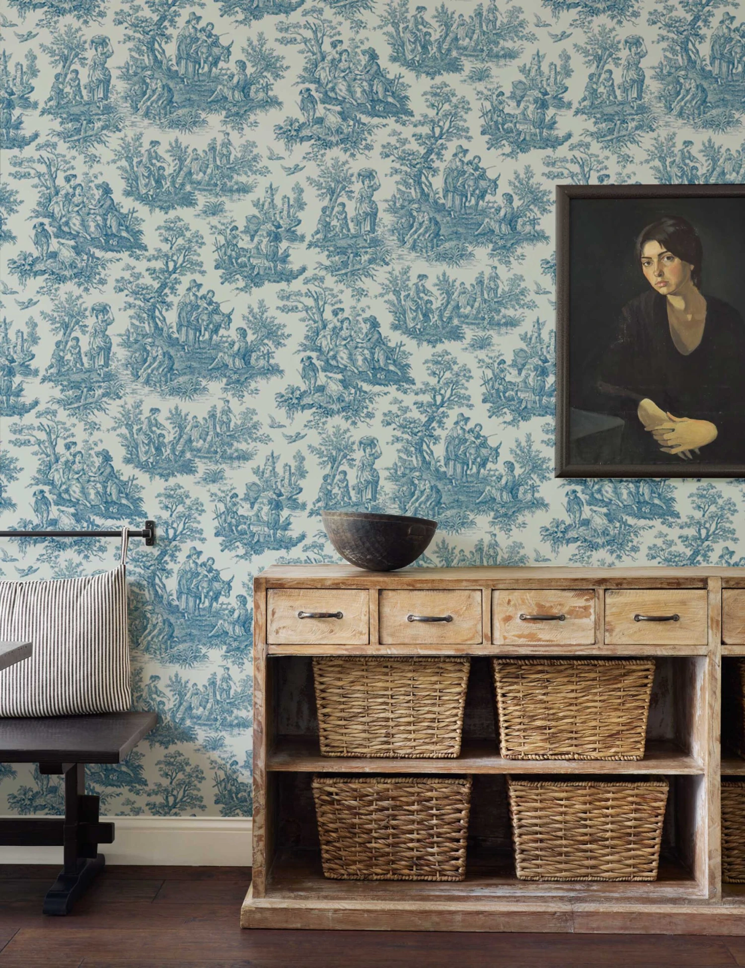 Country Life Toile Peel + Stick Wallpaper By Waverly 3 Country Life Toile Peel + Stick Wallpaper By Waverly - Image 3