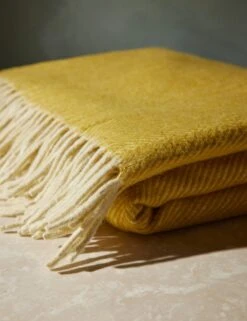 Recycled Wool Throw By Tartan Blanket Co 29 Recycled Wool Throw By Tartan Blanket Co -Household Furnishing Store RecycledWoolThrow MustardHerringbonebyTartanBlanketCo 16106 Swatch SITECROP