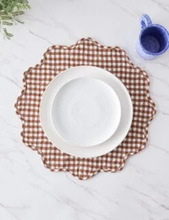 Scallop Placemats By Heather Taylor Home -Household Furnishing Store ScallopPlacemat Nutmeg 16029