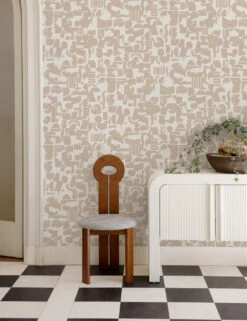 Organic Shapes Wallpaper By Sarah Sherman Samuel -Household Furnishing Store SideboardVignette 12004