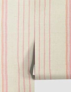 Two Tone Stripe Grasscloth Wallpaper By Nathan Turner -Household Furnishing Store TwoToneStripeCreamsicle