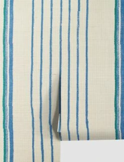 Two Tone Stripe Grasscloth Wallpaper By Nathan Turner -Household Furnishing Store TwoToneStripeSeaGreenBlue