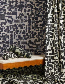 Organic Shapes Wallpaper By Sarah Sherman Samuel -Household Furnishing Store Wallpaper Curtain Bench Portrait 1348 SITECROP STUDIOLIFESTYLE