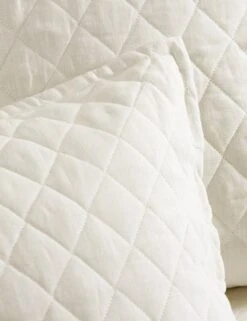 Hampton Quilted Sham By Pom Pom At Home 16 Hampton Quilted Sham By Pom Pom At Home -Household Furnishing Store hampton cream detail