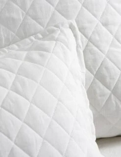 Hampton Quilted Sham By Pom Pom At Home 24 Hampton Quilted Sham By Pom Pom At Home -Household Furnishing Store hampton white detail 1
