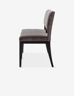 Pollie Dining Bench -Household Furnishing Store pollie dining bench washed grey velvet 2 1